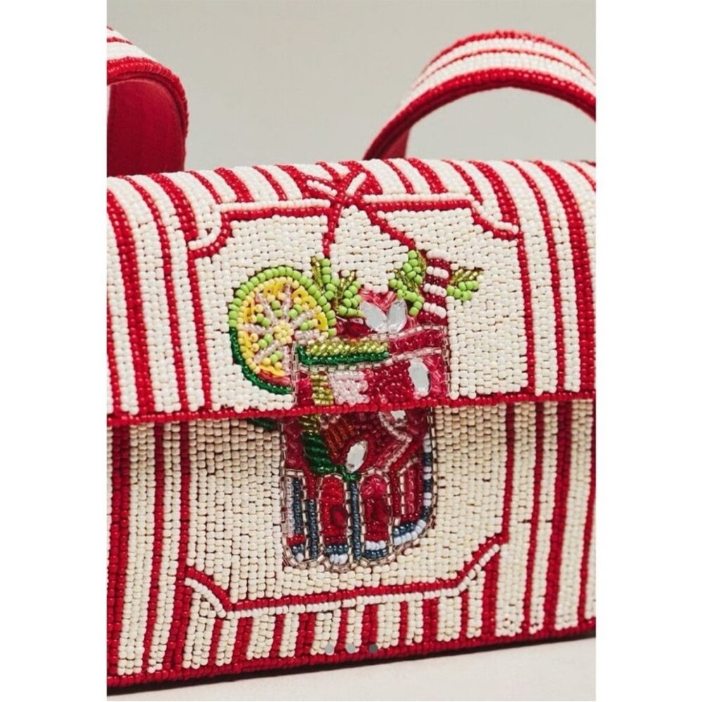 Anthropologie Fiona Beaded Bag Food Drink Edition New With Tags - Picture 3 of 3